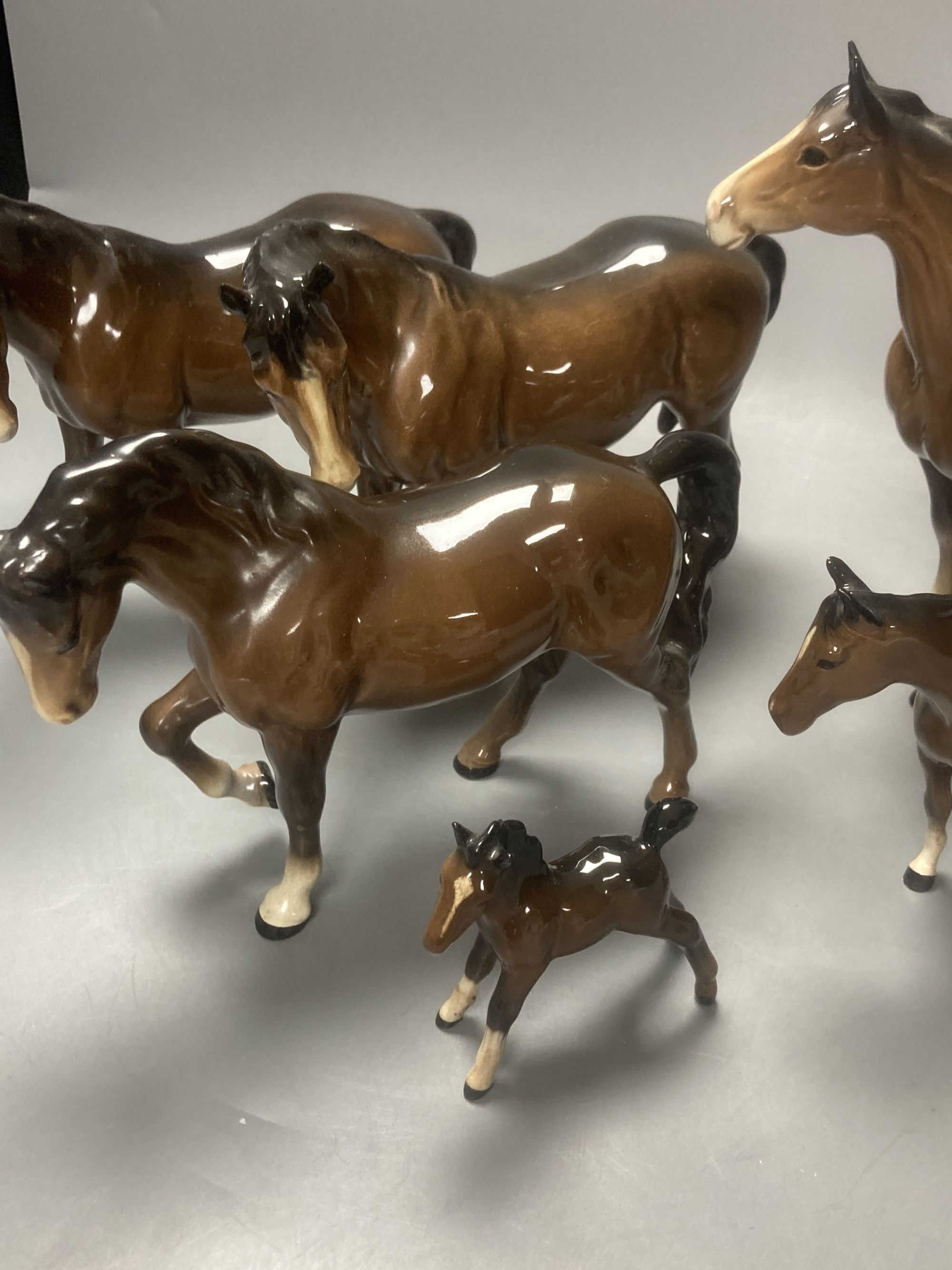 Six various Beswick horses, tallest 22cm